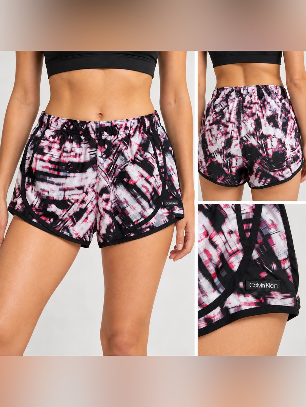 Calvin Klein Abstract Athletic Shorts Pink & Black Small